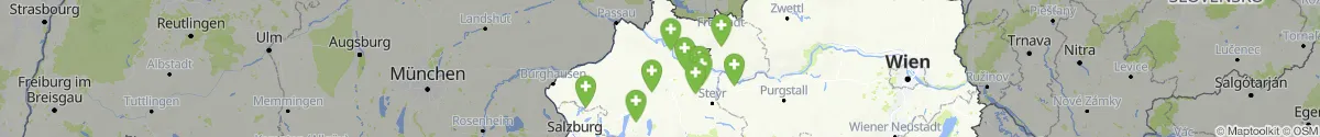 Kartenansicht für Apotheken-Notdienste in Oberösterreich